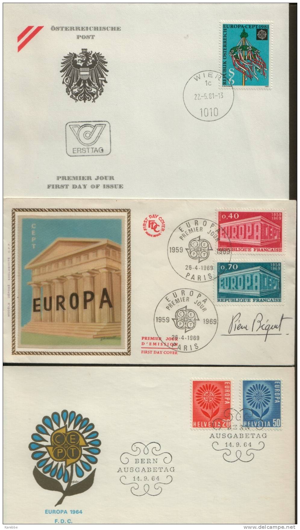 CEPT Europa 18 Versch. FDC Ab 1959 Liechtenstein Schweiz Niederlande Island Andorra Frankreich Portugal Färöer Luxemburg - 1959