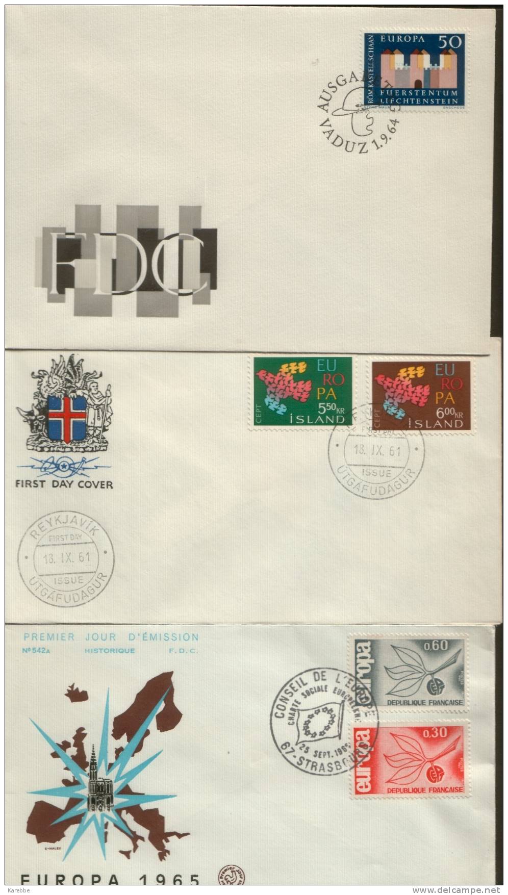 CEPT Europa 18 Versch. FDC Ab 1959 Liechtenstein Schweiz Niederlande Island Andorra Frankreich Portugal Färöer Luxemburg - 1959