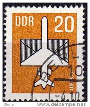 Druckvermerk Luftpost 1983 DDR 2832 Plus DV O 3€ Flugzeug Mit Brief Topic Air-mail Se-tenant Of GDR Germany - Perfin