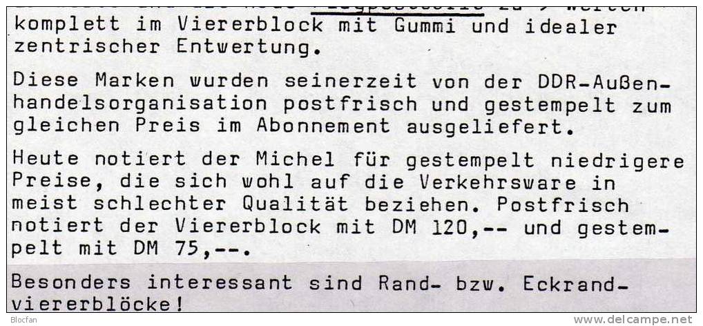 Luftpost-Serie 1982 DDR 2831/2+4-Block O 2€ Stilisiertes Flugzeug Mit Brief Air Mail Bloc S/s Sheets Bf GDR Germany - Sonstige (Luft)