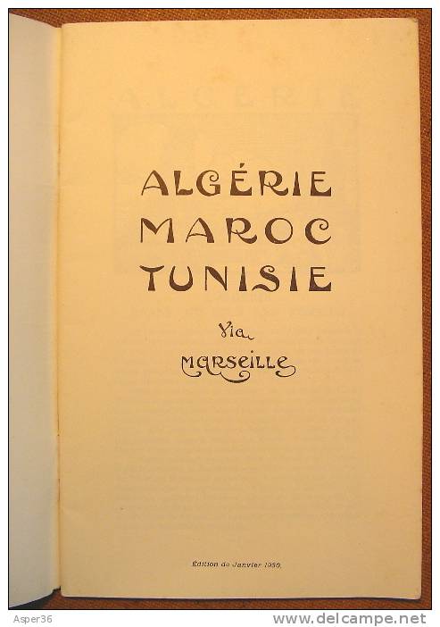 "Algérie, Maroc, Tunesie" 1930 Chemins De Fer Paris-Lyon-Méditerranée - Collections