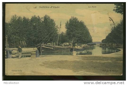 11 SALLELES D'AUDE /      Le Port     / Carte Toilée Couleur TRES BELLE CARTE - Salleles D'Aude