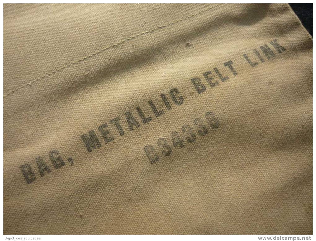 USA 39-45 : RARE SAC à MAILLONS METALLIQUES MITRAILLEUSE 12.7  BROWNING - Equipment