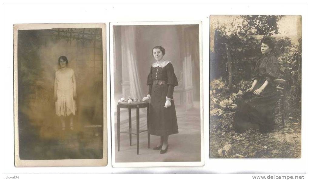 3 Cartes Photos -  Femme - Mode -  Lot - Non Classificati