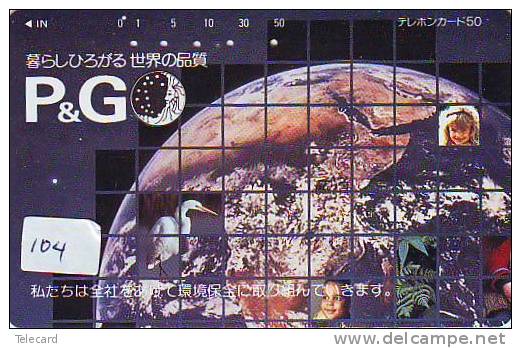 Télécarte Japon ESPACE (104)  GLOBE * TERRESTRE * MAPPEMONDE * Telefonkarte Phonecard JAPAN * Erdkugel Globus - Raumfahrt