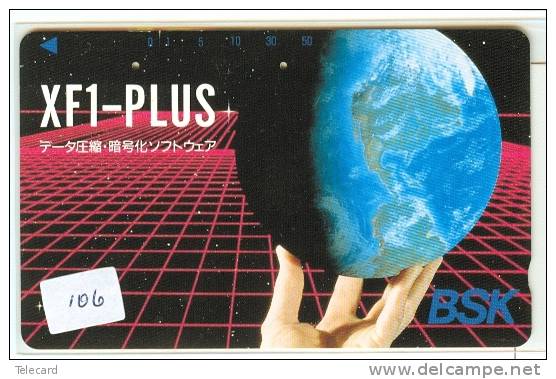 Télécarte Japon ESPACE (106)  GLOBE * TERRESTRE * MAPPEMONDE * Telefonkarte Phonecard JAPAN * Erdkugel Globus - Space