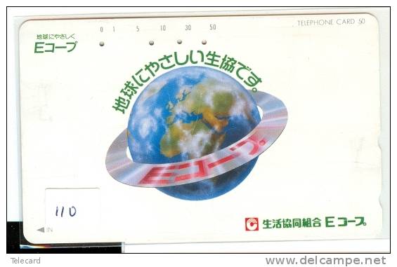 Télécarte Japon ESPACE (110)  GLOBE * TERRESTRE * MAPPEMONDE * Telefonkarte Phonecard JAPAN * Erdkugel Globus - Ruimtevaart