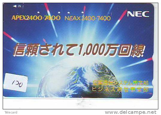 Télécarte Japon ESPACE (120)  GLOBE * TERRESTRE * MAPPEMONDE * Telefonkarte Phonecard JAPAN * Erdkugel Globus - Space