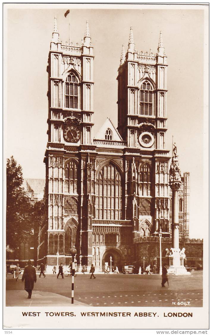 Cpa Royaume Uni Angletere  Londre West Towers Westminster Abbey - Westminster Abbey