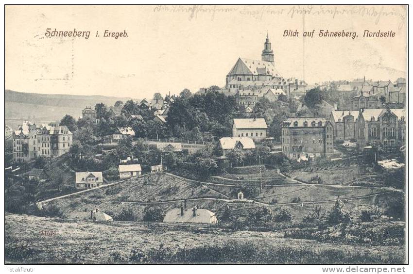 Schneeberg Erzgebirge Blick Auf Schneeberg Nordseite 5.12.1912 - Schneeberg