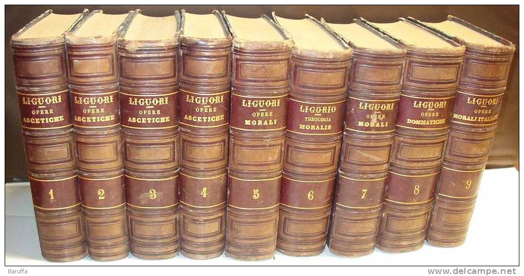 S ALFONSO MARIA DE LIGUORI OPERE 9 VOLUMI COMPLETI ´800 - Libri Antichi