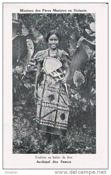 ARCHIPEL DES SAMOA ECOLIERE EN HABITS DE FETE (FILLETTE BEAU PLAN) - Samoa