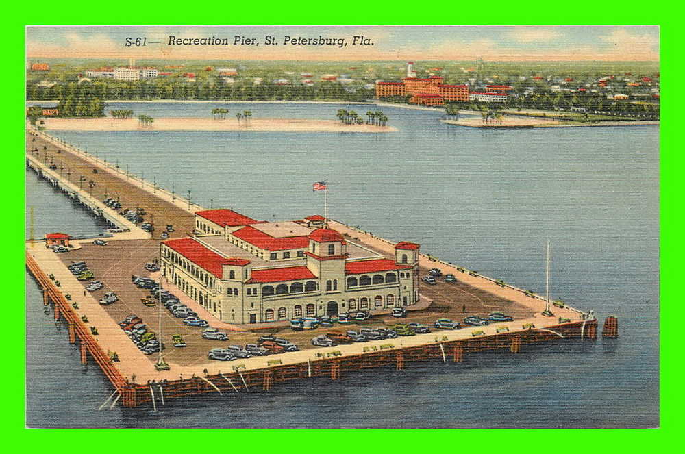 ST. PETERSBURG, FL - RECREATION PIER - ANIMATED OLD CARS - - St Petersburg