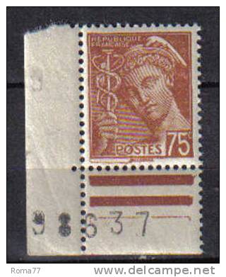 F467 - FRANCIA , 1938 : Unificato 75 Cent N. 416A   *** - 1938-42 Mercurio