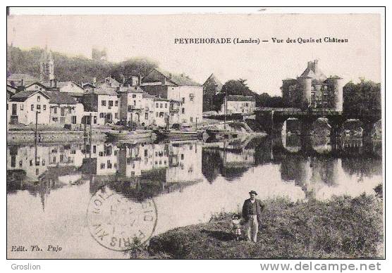 PEYREHORADE (LANDES) VUE DES QUAIS ET CHATEAU (PETITE ANIMATION) - Peyrehorade