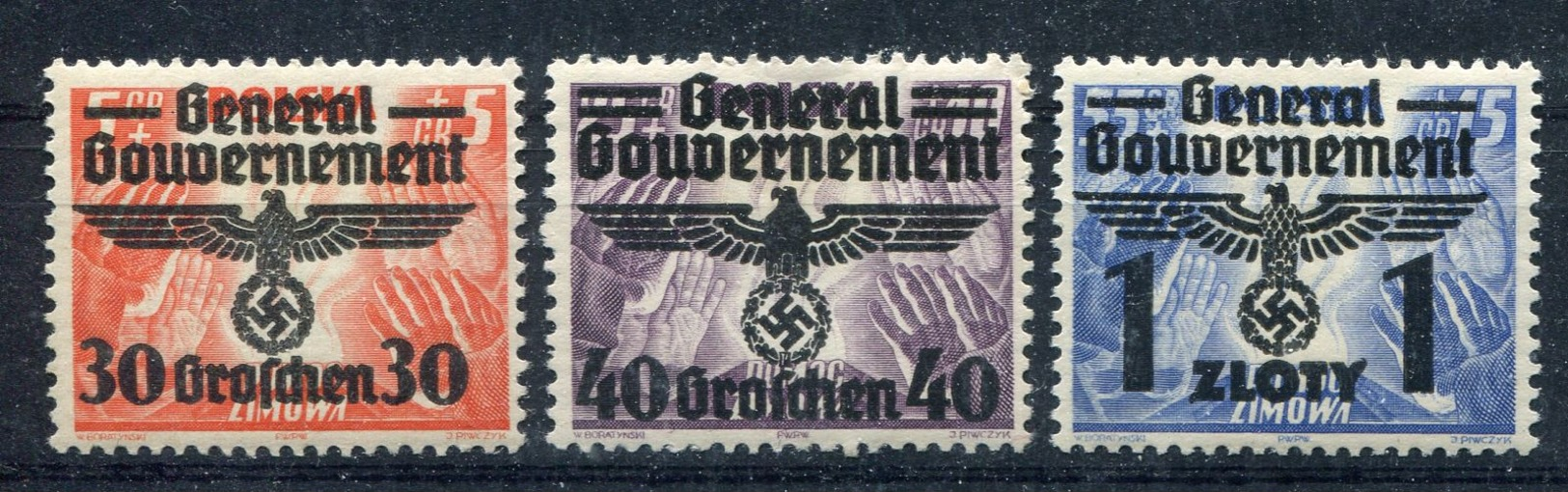 Generalgouvernement  LOT   Mi.  30+31+32  **/MNH       Siehe Bild - Besetzungen 1938-45