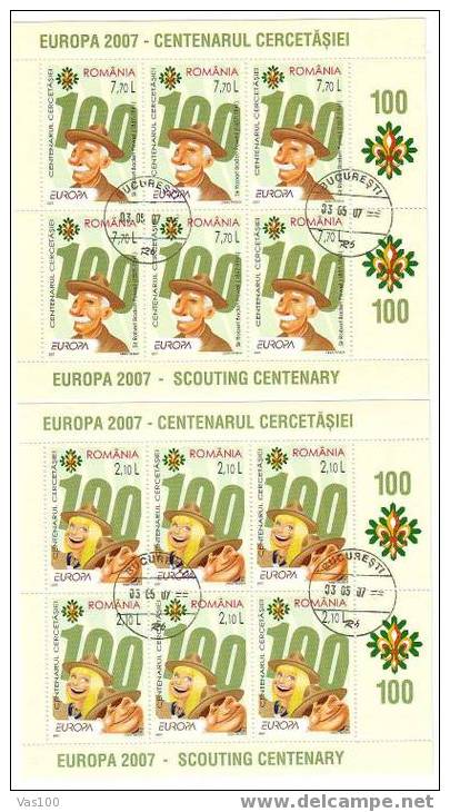 Romania New 2007 SCOUT EUROPA CEPT Used SET . Models II ,6x - Usati