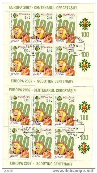 Romania New 2007 SCOUT EUROPA CEPT Used SET . Models I ,6x - Usati