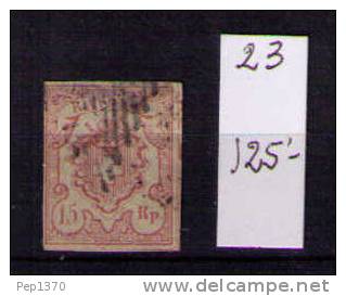 SUIZA 1852 - RAYON III - Yvert Nº 23 - 1843-1852 Federal & Cantonal Stamps