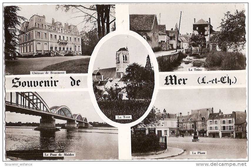 CP Souvenir De Mer Multivues Multi Vues Pont Place Château La Trône 41 Loir Et Cher - Mer