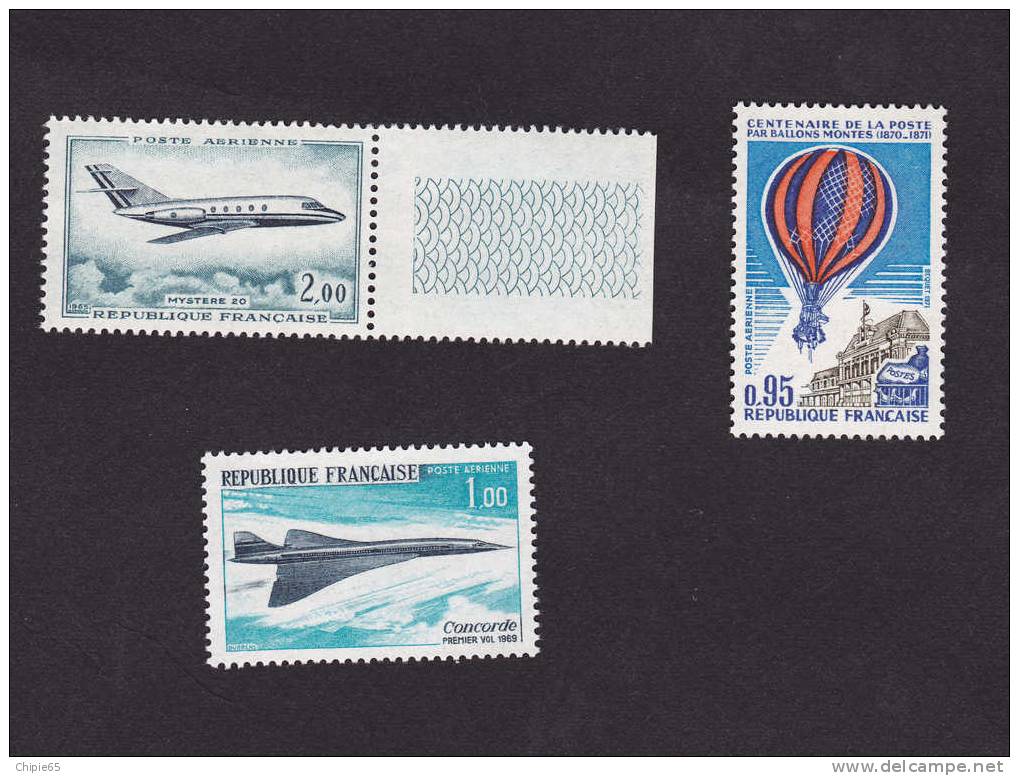 3 TIMBRES POSTE AERIENNE NEUFS** SANS TRACE CHARNIERE N°42 43 45 - 1960-.... Mint/hinged
