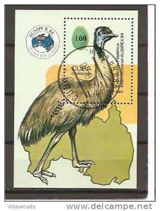 Cuba - Foglietto Usato: Kiwi - Straussen- Und Laufvögel