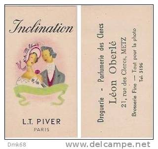 INCLINATION - L.T. PIVER - PARIS - CARTE PARFUMEE - PERFUME CARD - Oud (tot 1960)