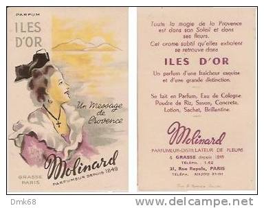 MOLINARD - PARFUM ILES D'OR - CARTE PARFUMEE - PERFUME CARD - Anciennes (jusque 1960)