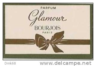 PARFUM GLAMOUR - BOURJOIS - PARIS - CARTE PARFUMEE -  PERFUME CARD - Vintage (until 1960)