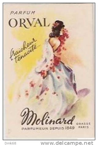 PARFUM ORVAL - MOLINARD - PARIS - CARTE PARFUMEE -  PERFUME CARD - Anciennes (jusque 1960)