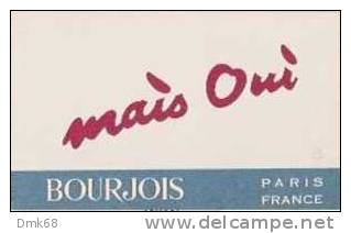 MAIS OUI' - BOURJOIS - CARTE PARFUMEE -  PERFUME CARD - - Anciennes (jusque 1960)