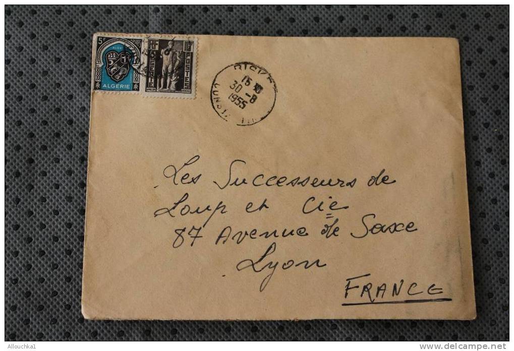 CONSTANTINE BISKRA ALGERIE:EX COLONIE FRANCAISE-ENVELOPPE MARCOPHILIE AFF 2 TIMBRES PAR AVION-HORLOGERIE PRECISION - Guerre D'Algérie