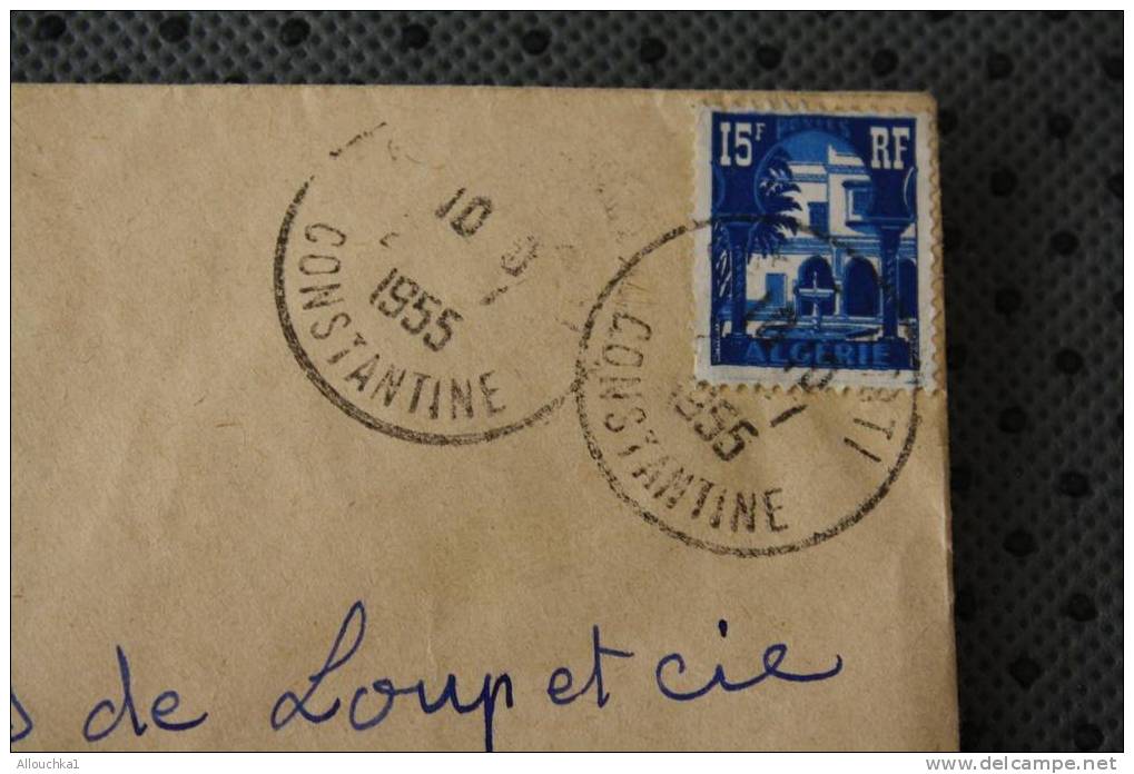 CONSTANTINE  ALGERIE:EX COLONIE FRANCAISE-ENVELOPPE MARCOPHILIE AFF TIMBRE SEUL PAR AVION-HORLOGERIE PRECISION - War Of Algeria