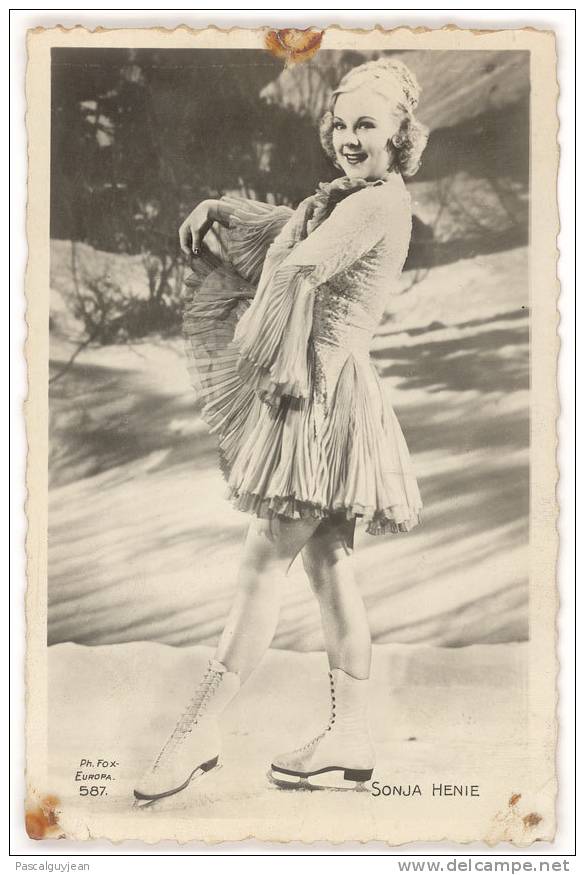 CARTE PHOTO PATINAGE - SONJA HENIE - Eiskunstlauf