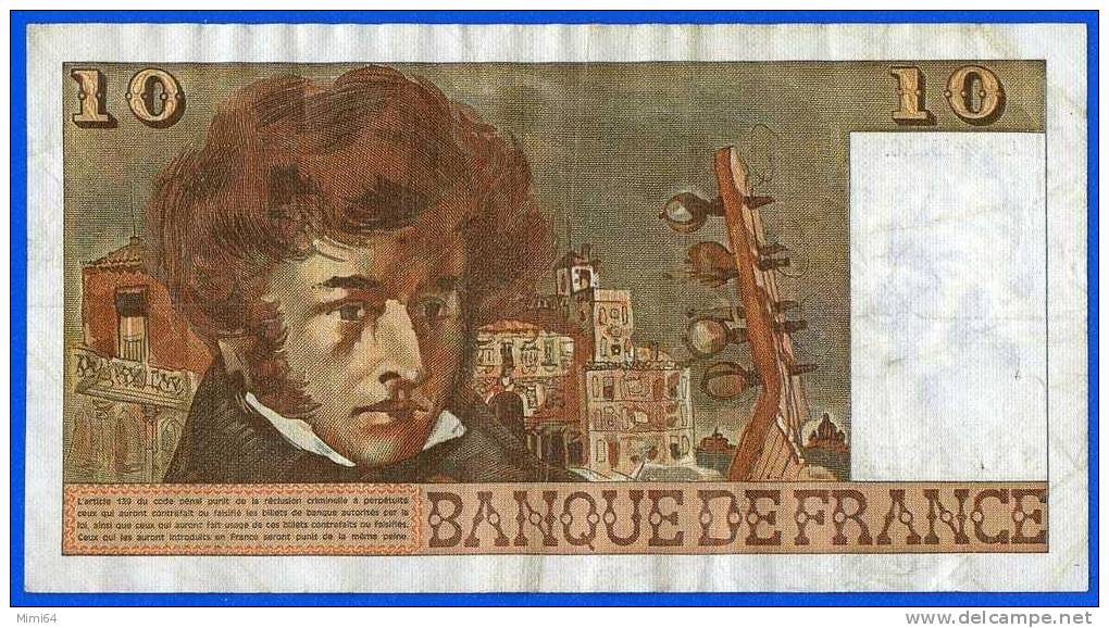 BILLET DE DIX FRANCS.10F. BERLIOZ.DU.  C . 3 - 3 - 1977 . C .  / ETAT .T  T  B . VOIR SCAN - 10 F 1972-1978 ''Berlioz''