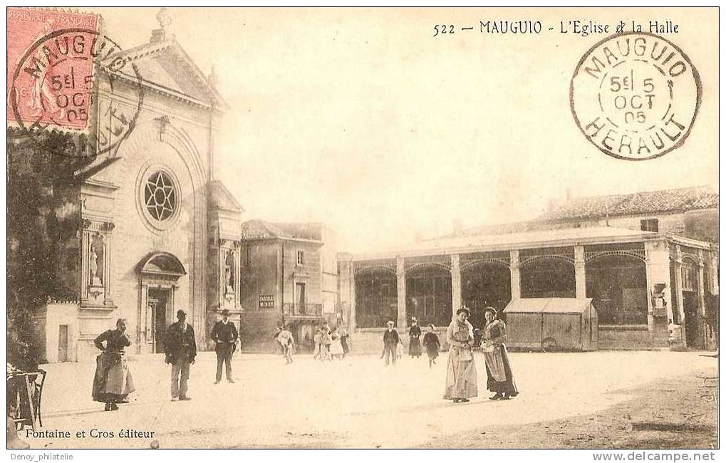 34 / MAUGUIO / EGLISE ET LA HALLE - Mauguio