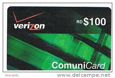 REPUBBLICA DOMINICANA - VERIZON  (GSM RECHARGE)   - COMUNICARD 100    - USED  -  RIF. 1053 - Dominicaine