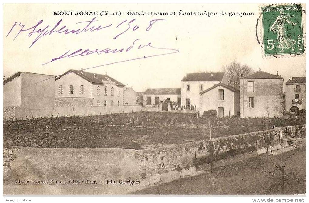 34 / MONTAGNAC / GENDARMERIE ET ECOLE LAIQUE DE GARCONS - Montagnac