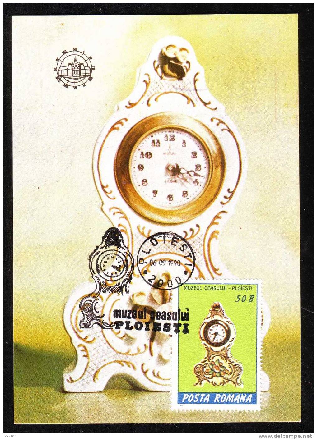 ROMANIA 1990 Maxicard,Carte Maximum ,horlogerie Watches,ANTIQUE,obliterat Ion Ploiesti. - Relojería