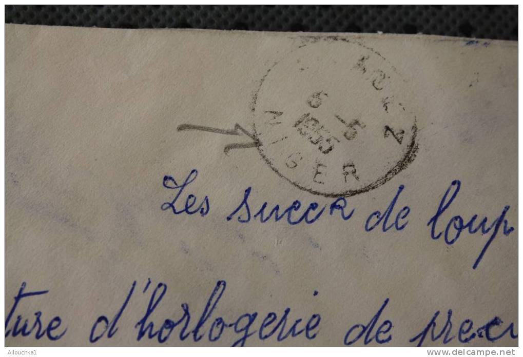 AGADEZ NIGER EX AFRIQUE OCCIDENTALE FRANCAISE P/ HORLOGERIE DE PRECISION LYON AFF TIMBRE SEUL PAR AVION - Sonstige & Ohne Zuordnung