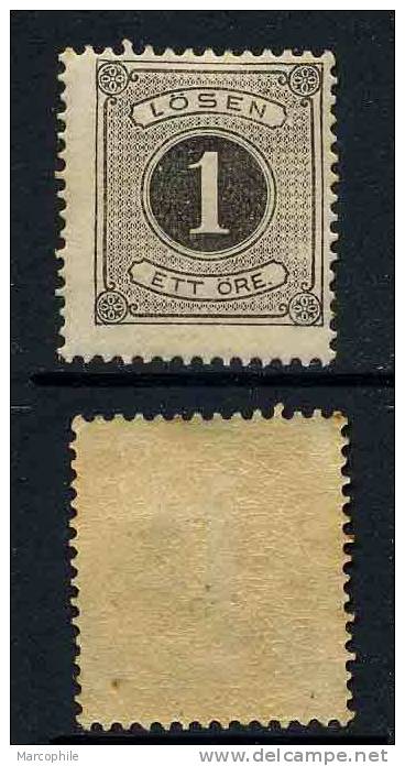 SUEDE / 1874 TIMBRE TAXE # 1A - 1 ö Noir * - Taxe