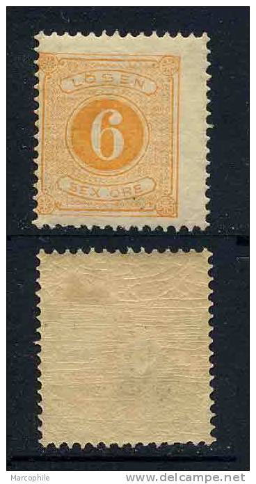 SUEDE / 1874 TIMBRE TAXE # 4A - 6 ö Jaune Orange * - Portomarken