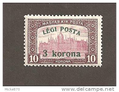 Hongrie Poste Aérienne N°3 Neuf* Surchargé - Unused Stamps