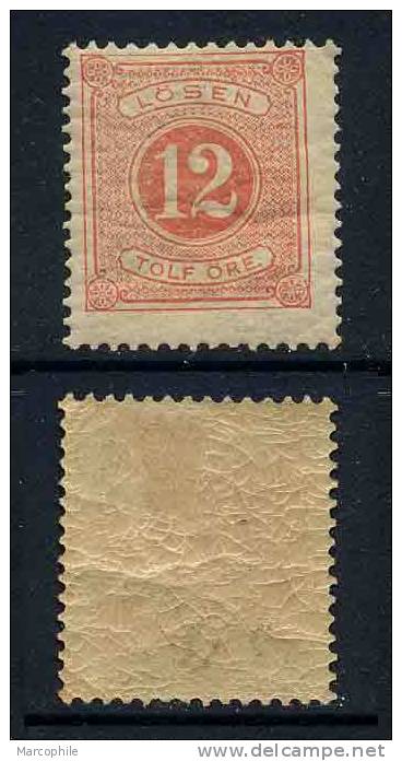 SUEDE / 1874 TIMBRE TAXE # 5A - 12 ö Rouge  * - Postage Due