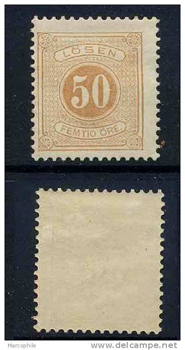 SUEDE / 1874 TIMBRE TAXE # 9A - 50 ö Bistre * - Postage Due