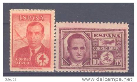 ES991-L1454TA.España.Spai N.Espagne.Avion.Aviadores .HAYA Y MORATO.1945 (Ed 991/2**) Sin Charnela,. MAGNIFICA - Nuevos