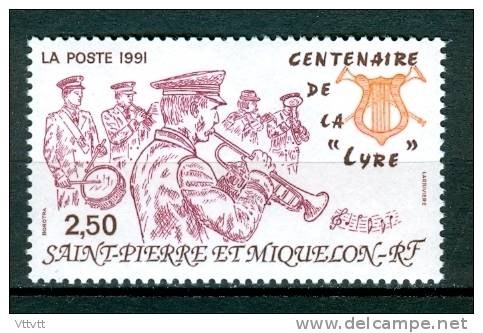 SAINT-PIERRE-ET-MIQUELON,     1991, N° 545** (Yvert Et Tellier), Centenaire De La Lyre. - Unused Stamps