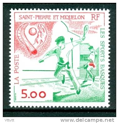 SAINT-PIERRE-ET-MIQUELON,   1991, N° 547** (Yvert Et Tellier), Les Sports Basques, Pala, Chistera - Unused Stamps