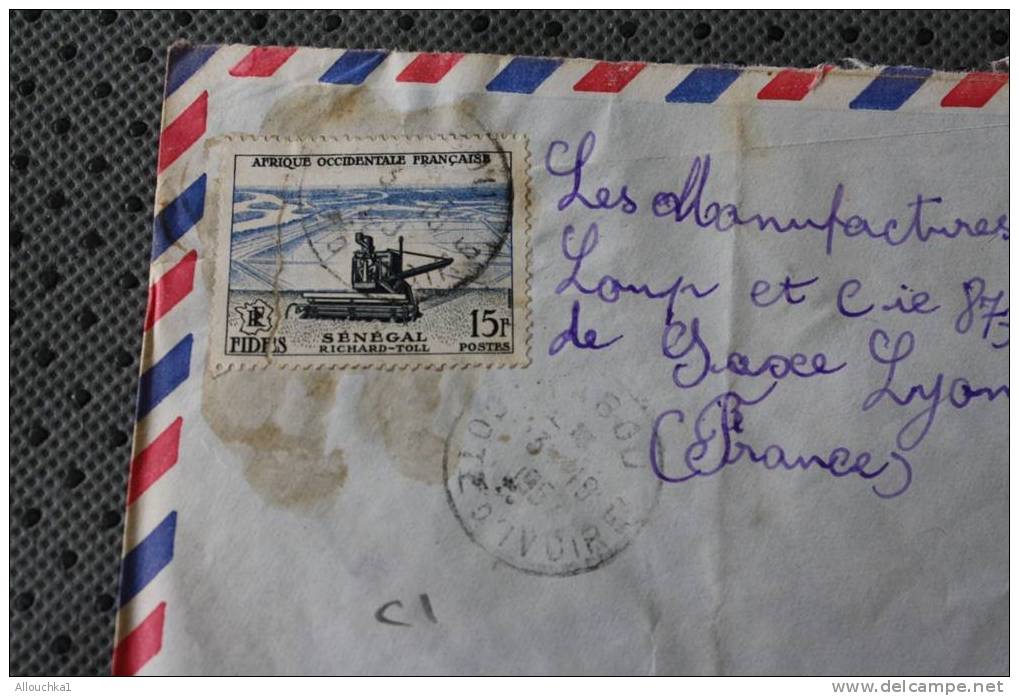 COTE D' IVOIRE: EX AFRIQUE OCCIDENTALE FRANCAISE MARCOPHILIE ENVELOPPE LETTRE AVION AFF TIMBRE SEUL MISSION CAT - Covers & Documents