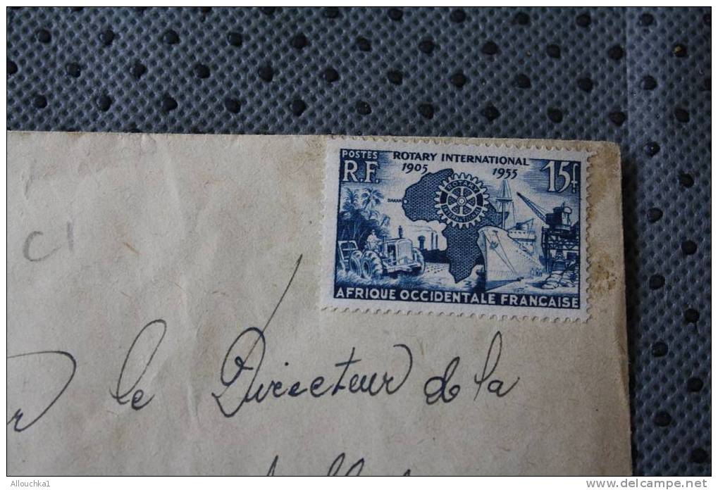 ABIDJAN COTE D' IVOIRE: EX AFRIQUE OCCIDENTALE FRANCAISE MARCOPHILIE ENVELOPPE LETTRE AVION ROTARY INTERNATIONAL 1905/55 - Briefe U. Dokumente